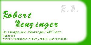 robert menzinger business card